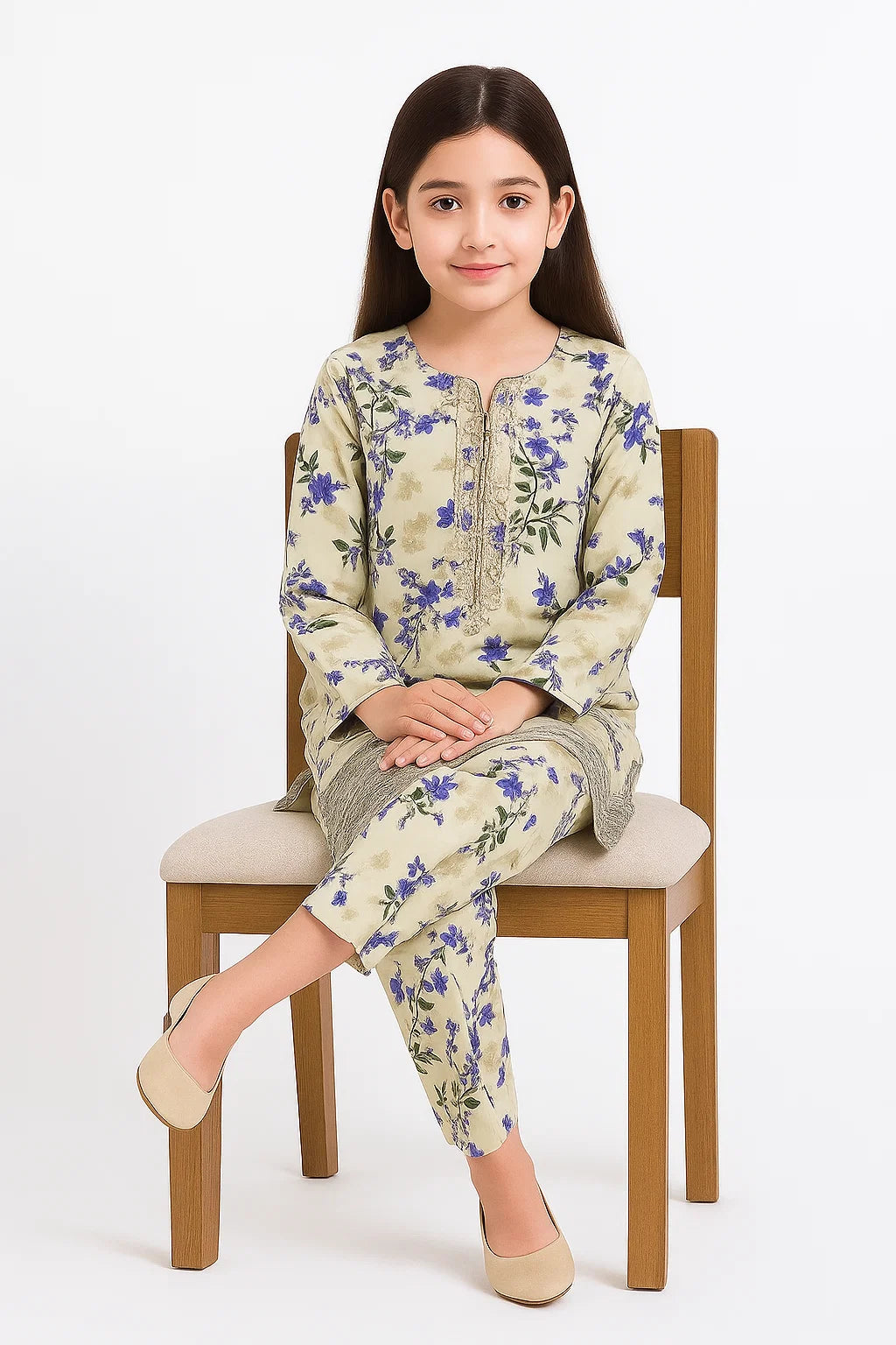 2 PIECE - EMBROIDERED VISCOSE SUIT