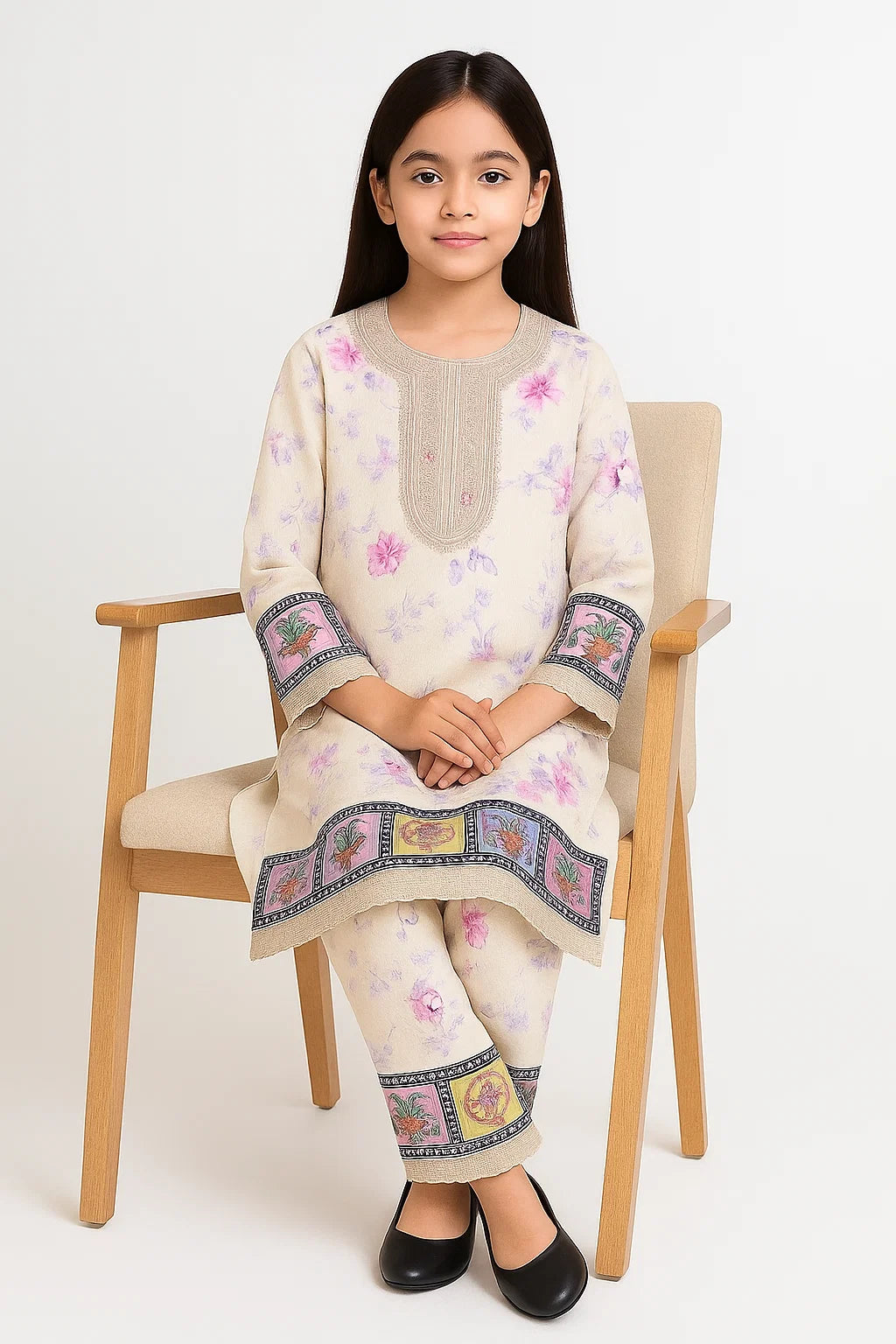 2 PIECE - EMBROIDERED CAMRIC SUIT