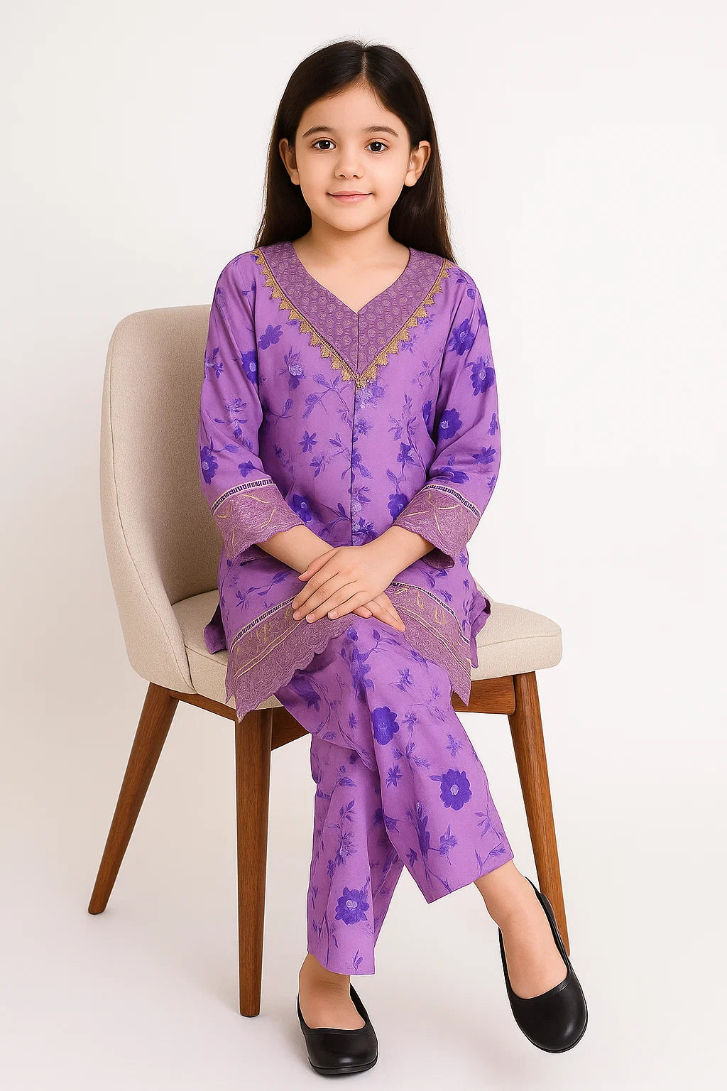 2 PIECE - EMBROIDERED VISCOSE SUIT