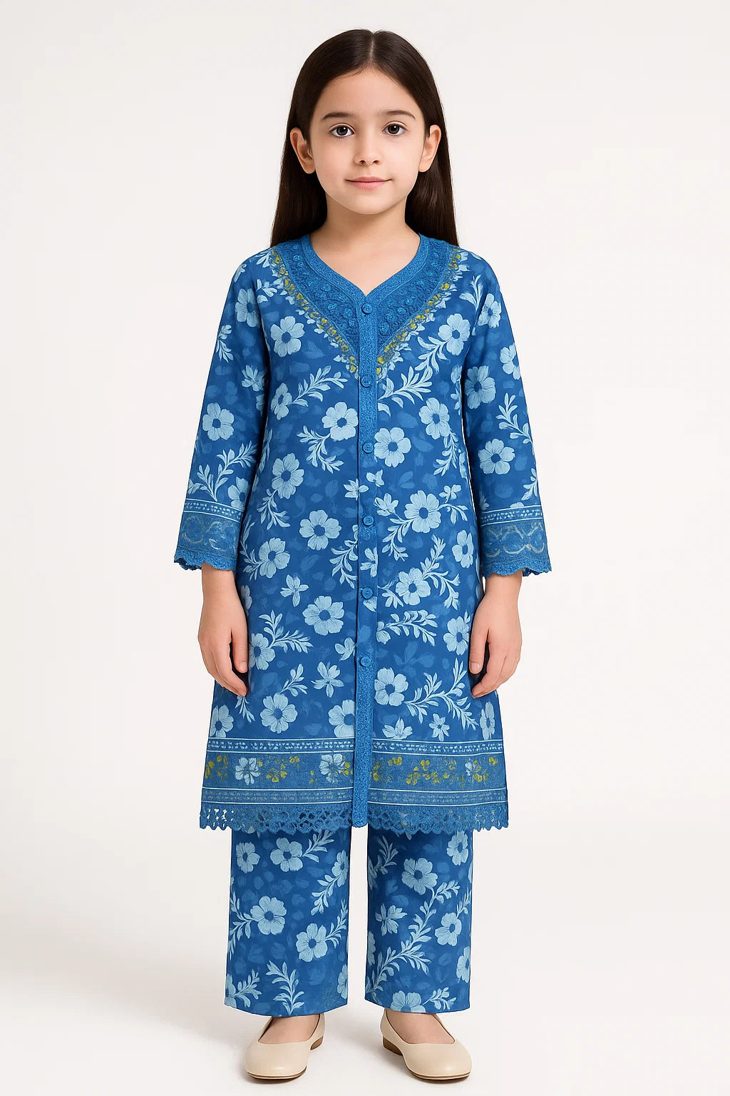 2 PIECE - EMBROIDERED VISCOSE SUIT