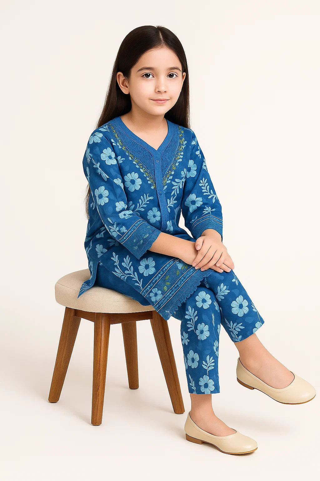 2 PIECE - EMBROIDERED VISCOSE SUIT