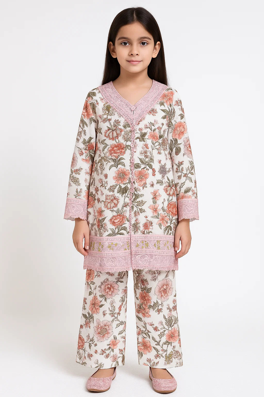 2 PIECE - EMBROIDERED VISCOSE SUIT