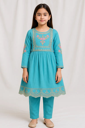 2 PIECE - EMBROIDERED WINTER COTTON SUIT