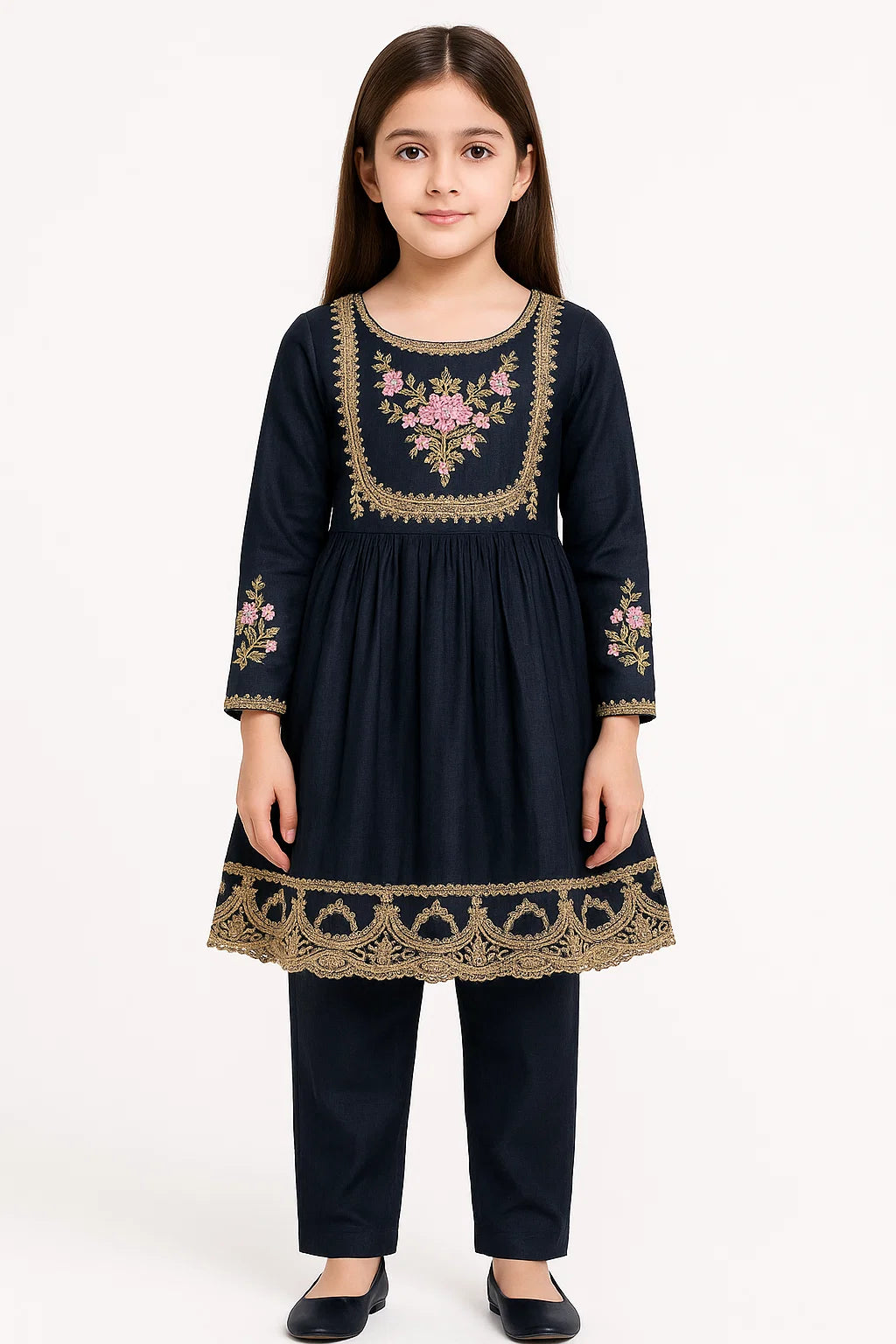 2 PIECE - EMBROIDERED WINTER COTTON SUIT