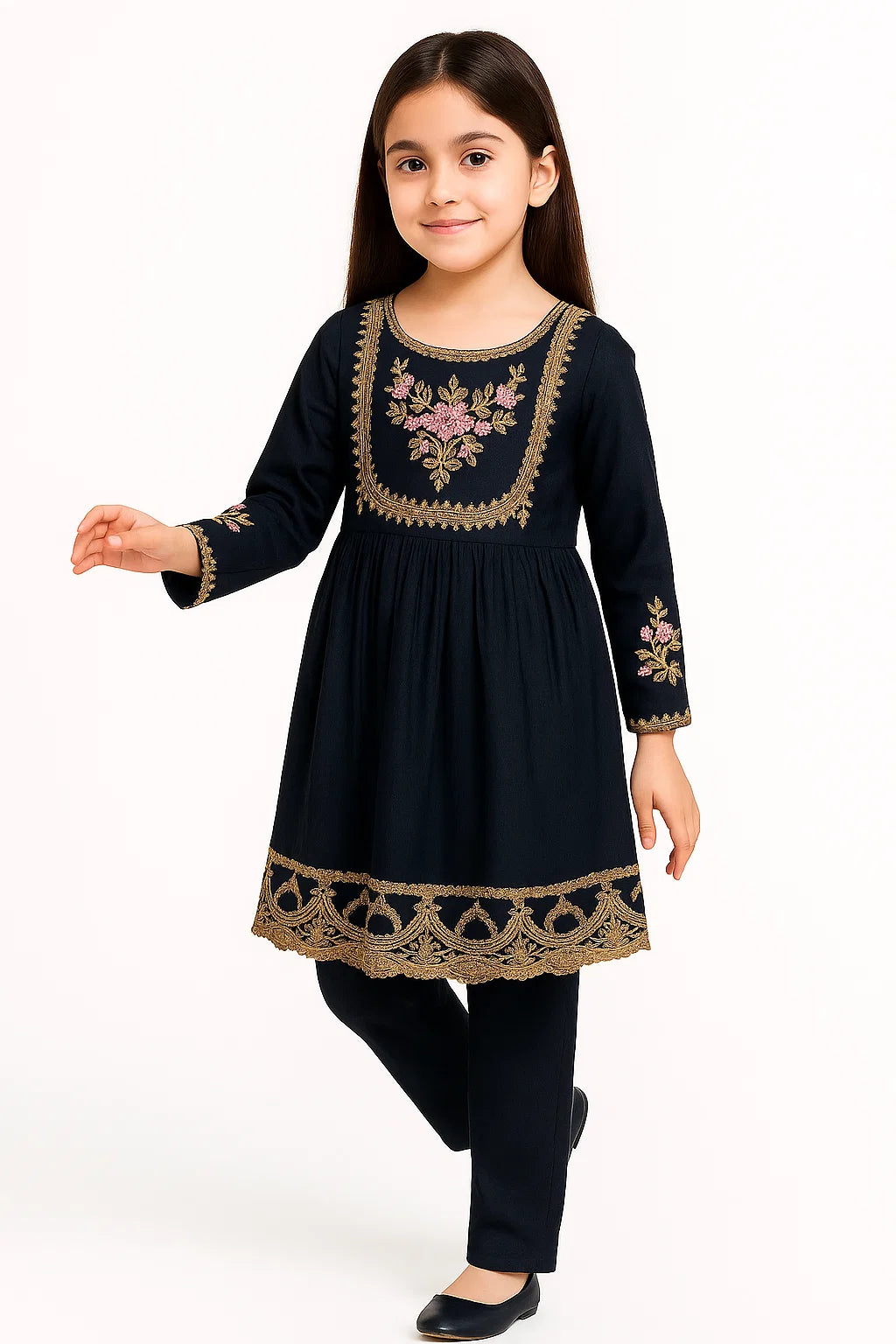 2 PIECE - EMBROIDERED WINTER COTTON SUIT