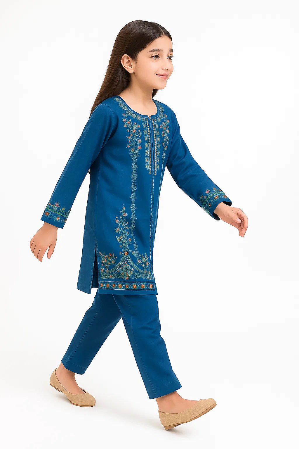 2 PIECE - EMBROIDERED WINTER COTTON SUIT