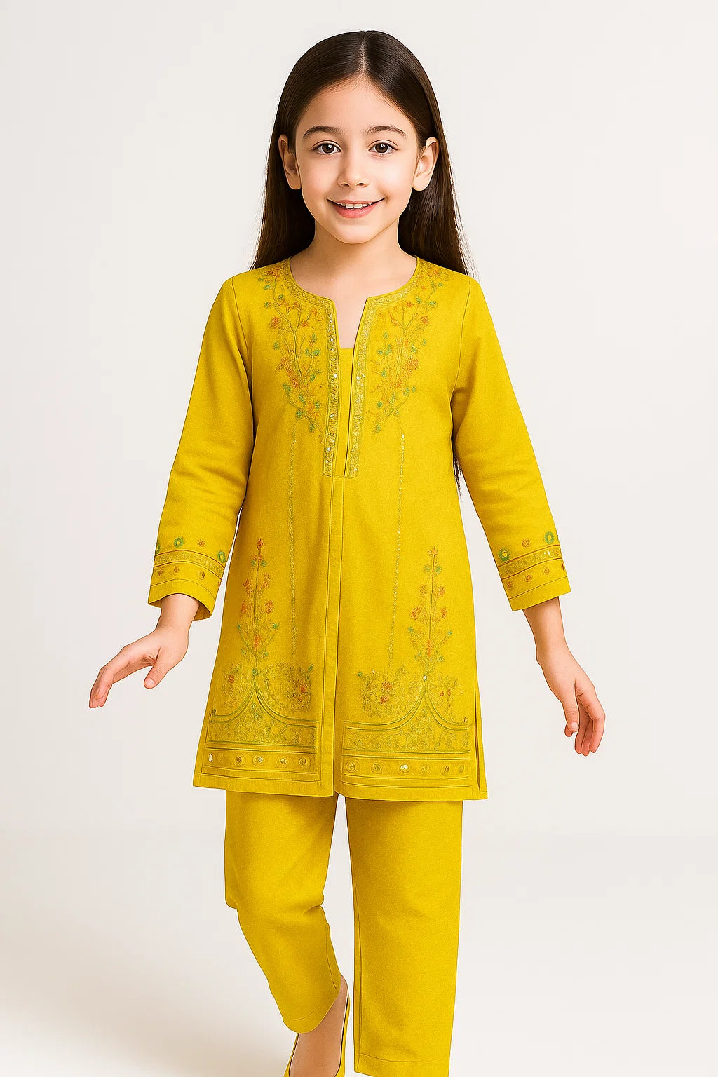 2 PIECE - EMBROIDERED WINTER COTTON SUIT