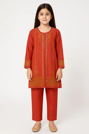 2 PIECE - EMBROIDERED WINTER COTTON SUIT