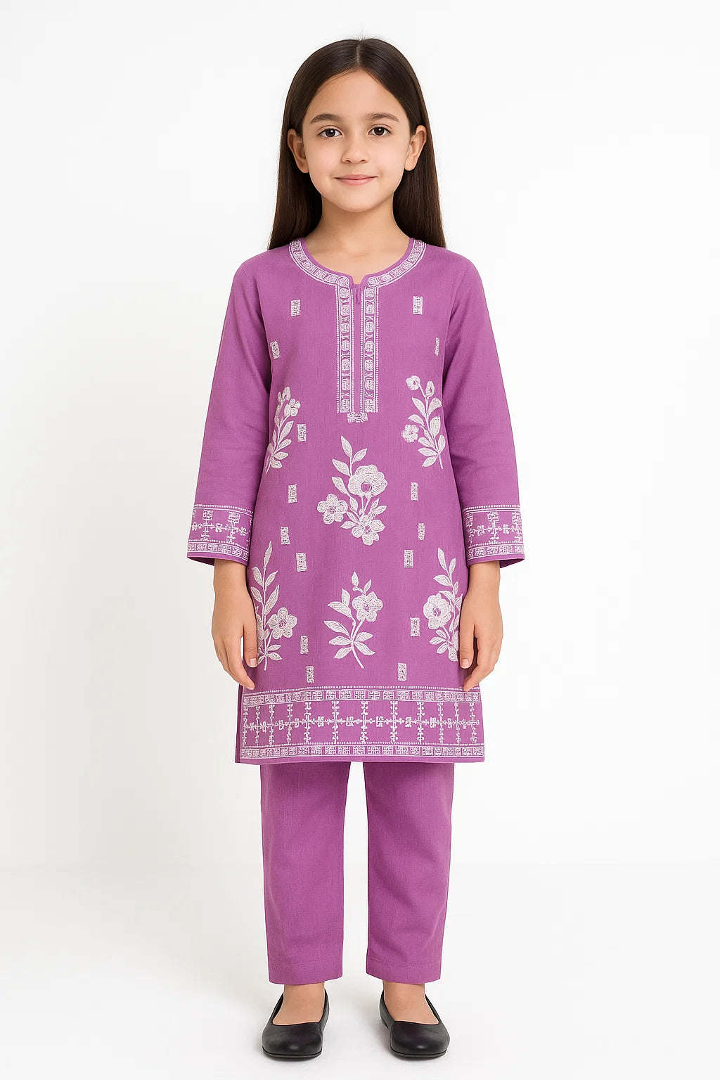 2 PIECE - EMBROIDERED KHADDAR SUIT - SIMAALS