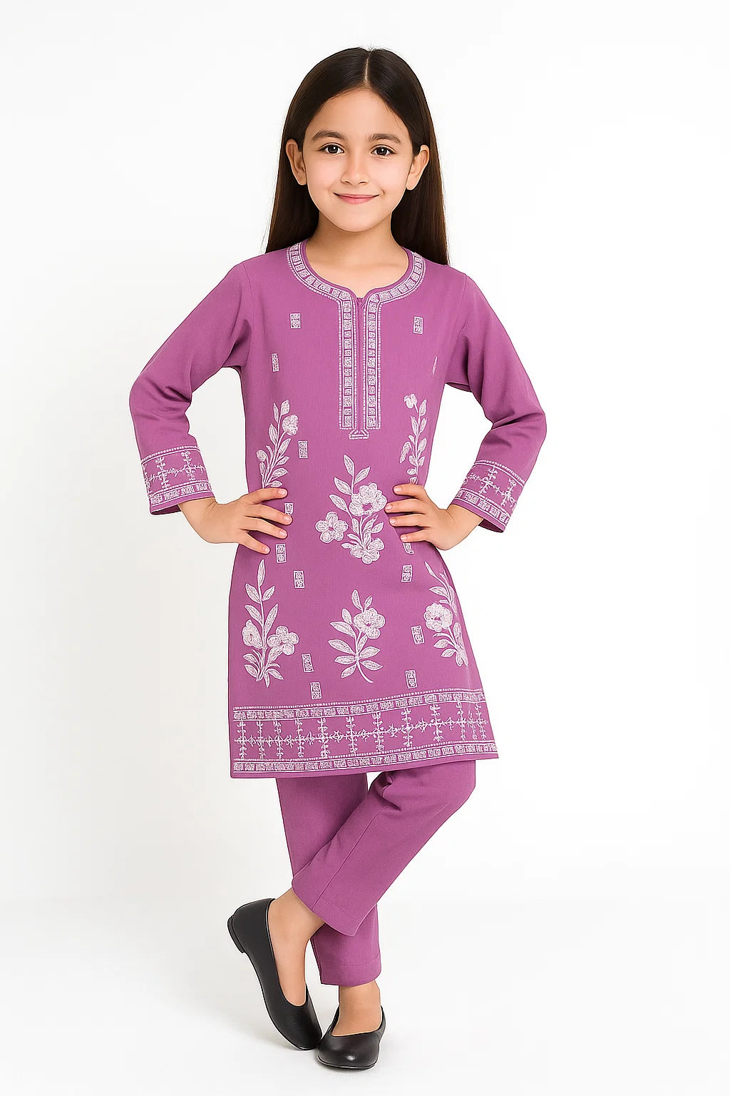 2 PIECE - EMBROIDERED KHADDAR SUIT - SIMAALS